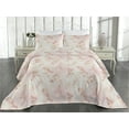 thumbnail image 2 of Ambesonne Floral Boho Quilted Bedspread Set 3 Pcs, Dreamy Flowers Romance, Queen, Pale Pink Coral White, 2 of 4