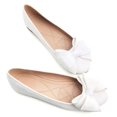 thumbnail image 2 of Zapatos de bailarina WENJIAZHIZHI para mujer, punta redonda, color blanco, talla 10, 2 of 7