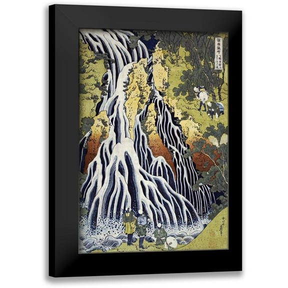 Hokusai 11x14 Black Modern Framed Museum Art Print Titled - The Kirifuri Waterfall