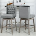 thumbnail image 3 of Barara King Bar Height Bar Stools Set of 2, 180 Degree Swivel Barstools, 30" Seat Height Bar Chairs, Gray, 3 of 11
