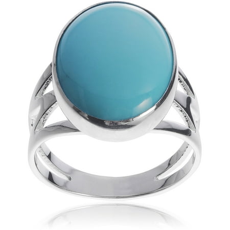 Brinley Co. Women's Turquoise Sterling Silver Handmade Oval Fashion Ring