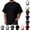 #02 Black, variant on Men's Oversized Cotton T Shirt Drop Shoulder Breathable Heavyweight Tee Casual Crew Neck Short Sleeve Loose Summer Basic Tops, #02 Black, L