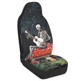 thumbnail image 2 of Chririnla Stretch Fit Front Car Seat Cover for Interior Accessories Polyester Fabric Washable Car Front Seat Cushion, Skeleton Playing Guitar on Mushrooms Print, 2 of 11