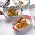 thumbnail image 4 of 500ML Ceramic Tableware Household Baking Cheese Baked Rice Baking Tray Oven Microwave Double Ear Plate, 4 of 6
