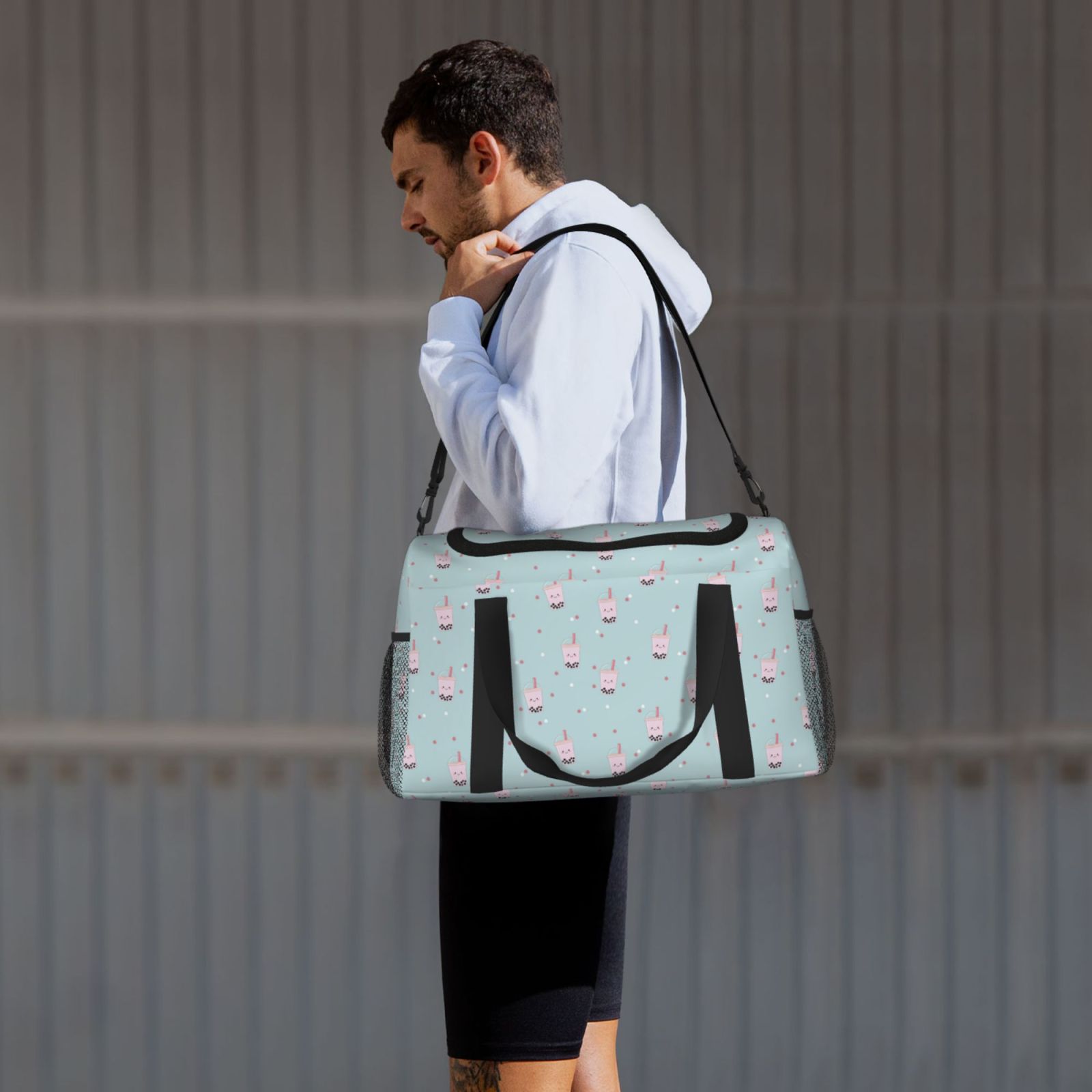 Fuzoiu Milk Tea1 Print Travel Duffle Bag,Carry On Tote Bags,Duffel Bag,Sport Gym Bag, Hospital Bag for Labor and Delivery, Overnight Bag,Luggage Bag