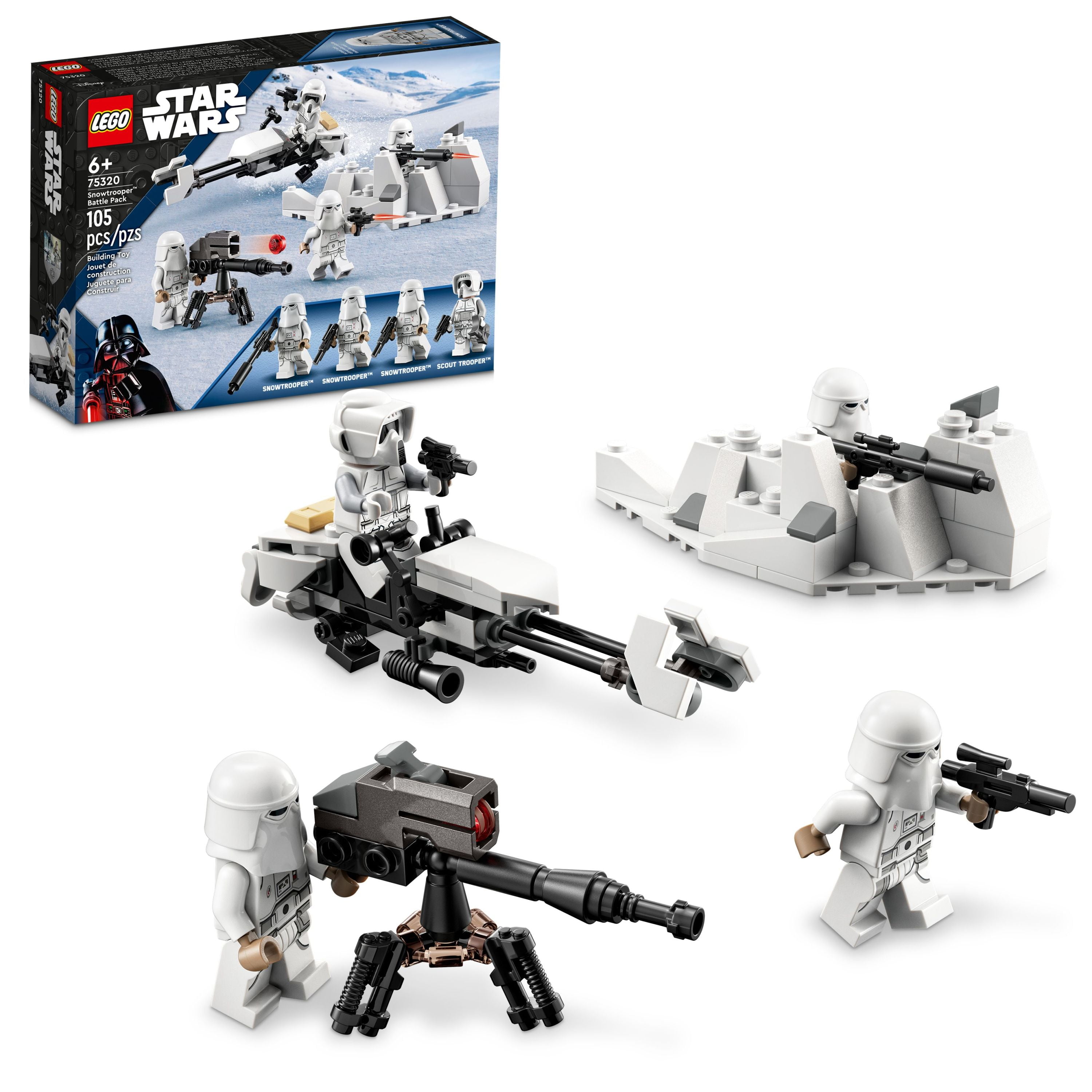 LEGO Star Wars Snowtrooper Battle Pack 75320 Building Toy Set, Gifts for 6 Plus Old Kids, Boys & Girls with 4 Star Wars Figures, Blasters and Speeder Bike - Walmart.com