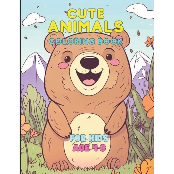 Cute animals colorimg book: For kids age4-8, (Paperback)