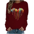 thumbnail image 2 of Meichang Chandails en Molleton pour Femmes Mignon Graphique Pull Col Rond Manches Longues Coupe Ample Chandails en Molleton Couleur Unie Automne Sans Capuche, 2 of 4