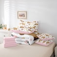 thumbnail image 6 of Erosebridal Colorful Flowers Blossom 7-Piece Twin Bedding Sets,Kawaii Rodent Animal Capybara Bedding Comforter Set For Kids ,Reversible Pink, 6 of 7