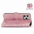 thumbnail image 4 of Dteck For Apple iPhone 12 Pro / 12 6.1" [Flower Embossed] PU Leather Wallet Flip Folio Protective Case Cover with Card Holder and Stand, Rosegold, 4 of 5