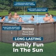 Bestway Power Steel Above Ground Pool - Pump Ladder and Cover - 14 ft x 42 in Brown