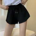 thumbnail image 5 of Asxite Womens Pajamas Solid Textured Drawstring High Waist Shorts Thin Loose Home Sleep, 5 of 5