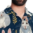 thumbnail image 5 of Cat Men's Poplin Shirt, Casual Short Sleeve Printed Button Down Summer Beach Unisex Shirts, 5 of 6