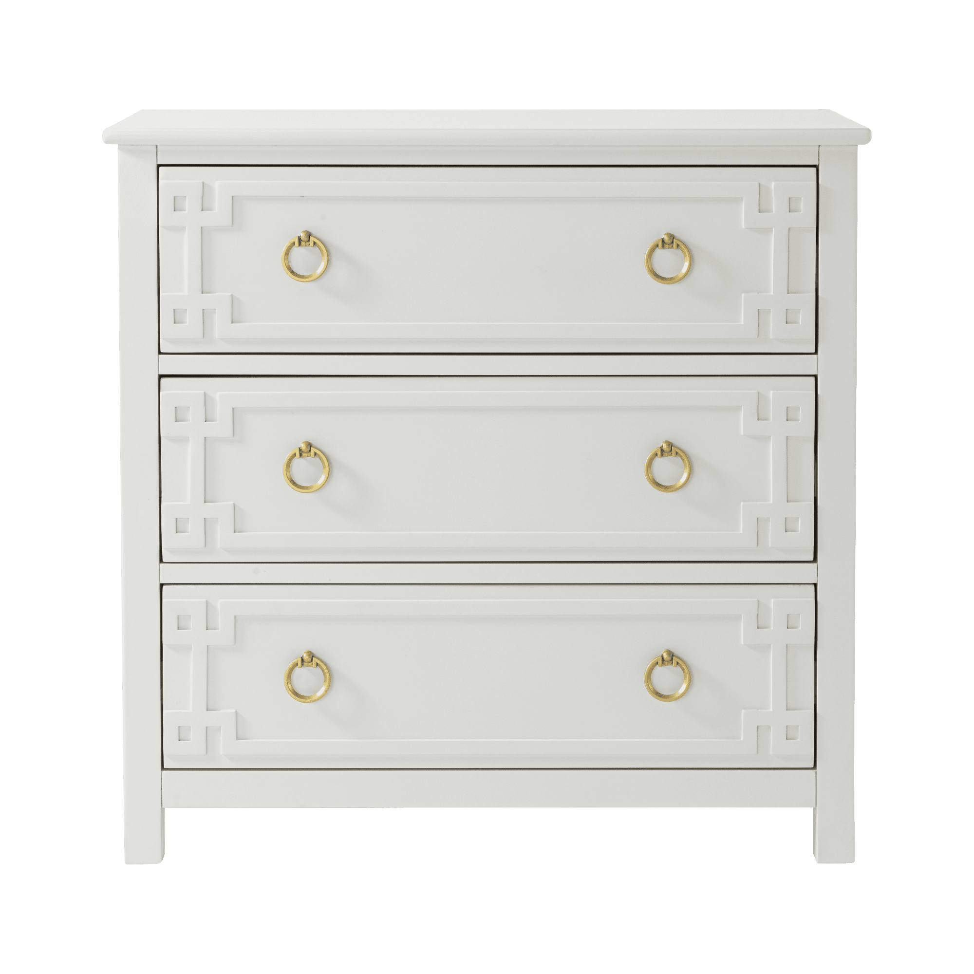 COZAYH Farmhouse 3-Drawer Dresser, Rustic Chest of Drawers with Embossed Geometric Lines, French Country Dresser for Bedroom, Living Room
