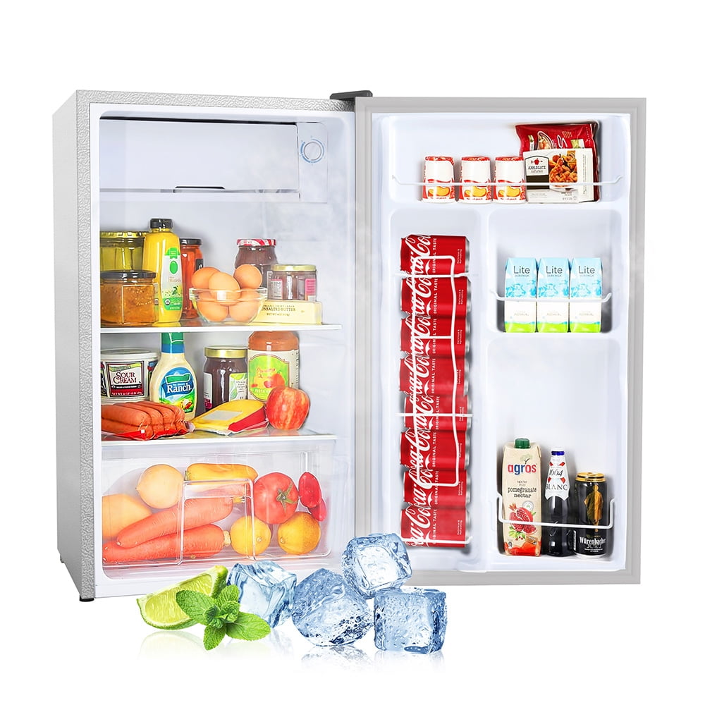 MYDENIMSKY Refrigerator Compact Mini Fridge With Freezer 5 Settings 3.2