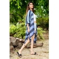 thumbnail image 2 of Brisas Gradation Aqua to Blue Painted Beach Cover Up for Women Used as Swimsuit, Cardigan, Kimono for Super Soft Loungewear, Travel and Holiday - Horizontal Pattern, 2 of 5