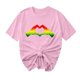 thumbnail image 5 of Camiseta de Cuello Redondo Impresa Nueva Moda Casual de Manga Corta de las Mujeres, Mezcla Ligera de Poliéster para la Primavera, 5 of 6