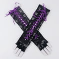 thumbnail image 4 of UJNDER Fingerless Steam Punk Witch Long Elbow Arm Warmers Lace Sleeves for Party Halloween Gloves Mittens Purple, 4 of 6
