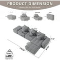 thumbnail image 2 of 170.08" Oversized Modular L Shaped Sectional Couch, Comfy Sparkling Chenille Deep Seat Sofa with Ottoman, Modern DIY Combination Tufted Sofa Couches for Living Room, No Assembly Required Gray, 2 of 11