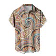 thumbnail image 2 of Alkepwun Mens Plus Size Hawaiian Shirt Summer Boho Floral Beach Shirts Casual Short Sleeve Button Down Shirts Ethnic Party Tops Vacation Shirt on Clearance, 2 of 4