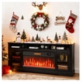 Fireplace TV Stand 80 Inch, Electric Fireplace Console with Storage ...