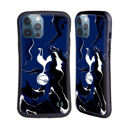 Head Case Designs Officially Licensed Tottenham Hotspur F.C. Badge Marble Hybrid Case Compatible with Apple iPhone 13 Pro Max