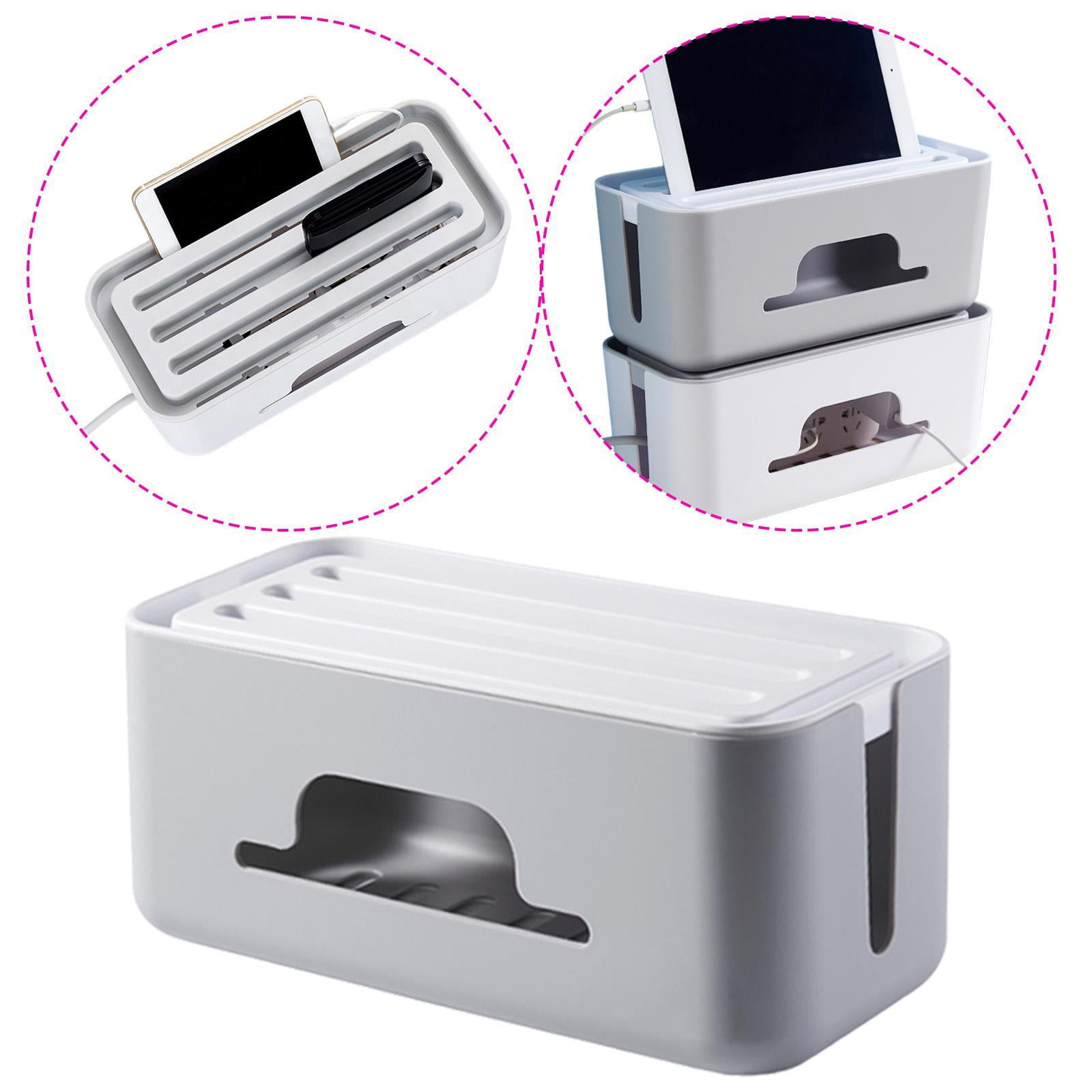 Wzmzjy Cables Management Box Convenient Cord Organizer for Office Desktop Computers Gray