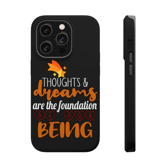 DistinctInk Tough Case for Apple iPhone 15 PRO (6.1" Screen), Compatible with MagSafe Charging - Thoughts Dreams Foundation Being