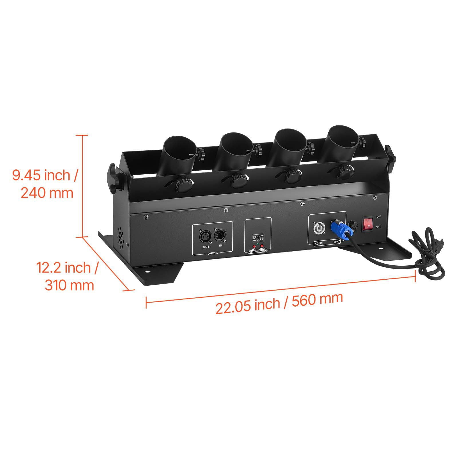 Electric Confetti Cannon Machine, High Output 4-Shot Confetti Launcher, DMX512, Manual & Remote Control, Portable Confe-tti Shooter for Wedding Christmas DJ Party Event Show Stage Night Club