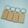 thumbnail image 6 of 80Pcs Blank Rectangle Wooden Key Chain Diy Wood Keychains Key Tags Can Engrave Diy Gifts, 6 of 7