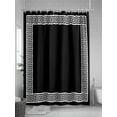 thumbnail image 5 of Shower Curtain Geometric Greek Key Design Shower Curtains for Bathroom, Waterproof Polyester Shower Curtain Set with Hooks, Small Stall Size 36" x 72" Black, 5 of 6