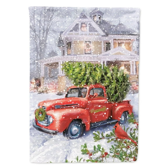 Carolines Treasures APH9639GF Vintage Farm Truck and Christmas Tree Flag Garden Size  Small multicolor