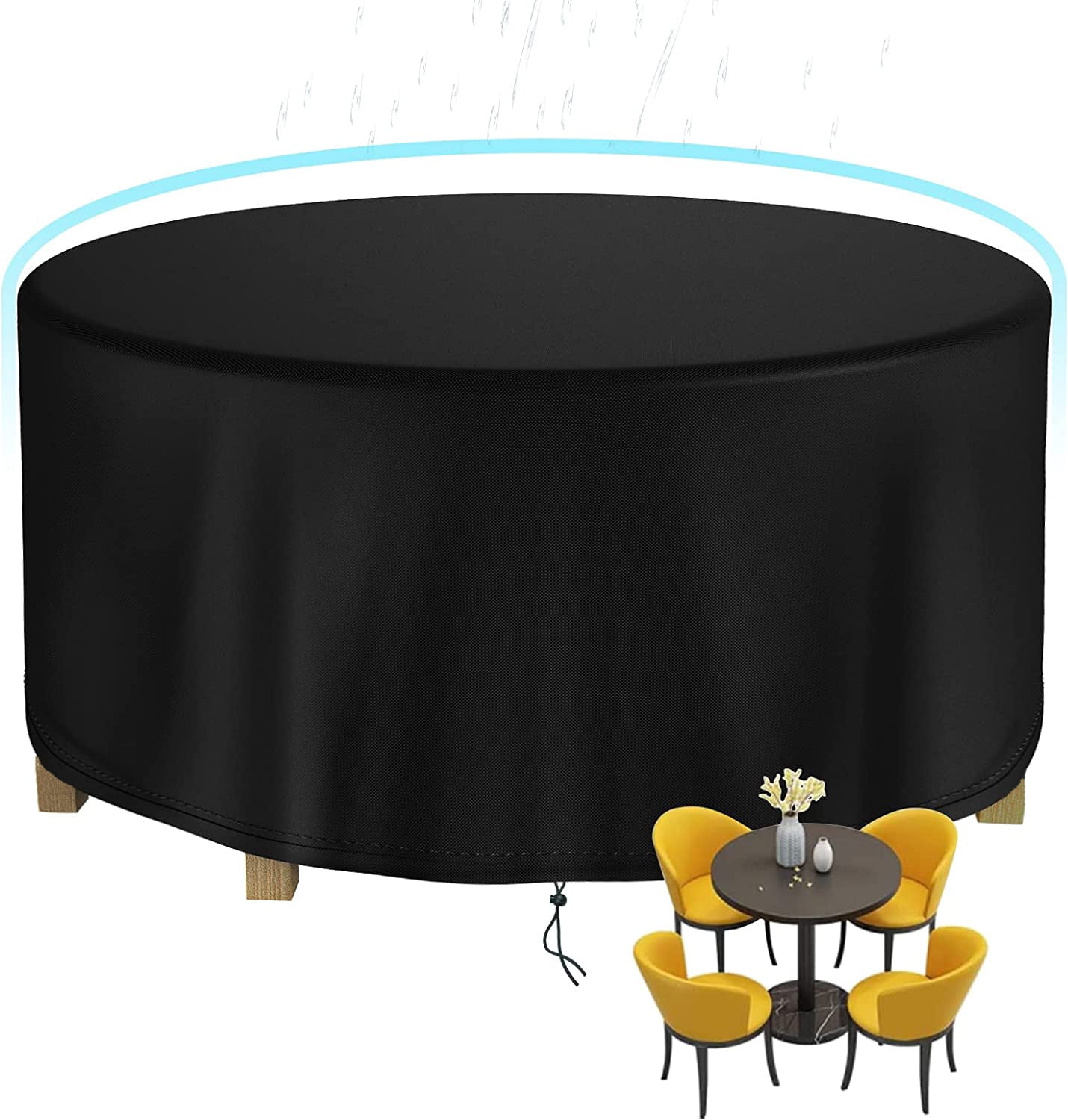 Patio Furniture Covers Waterproof, 47"D x 30"H Round Outdoor Table