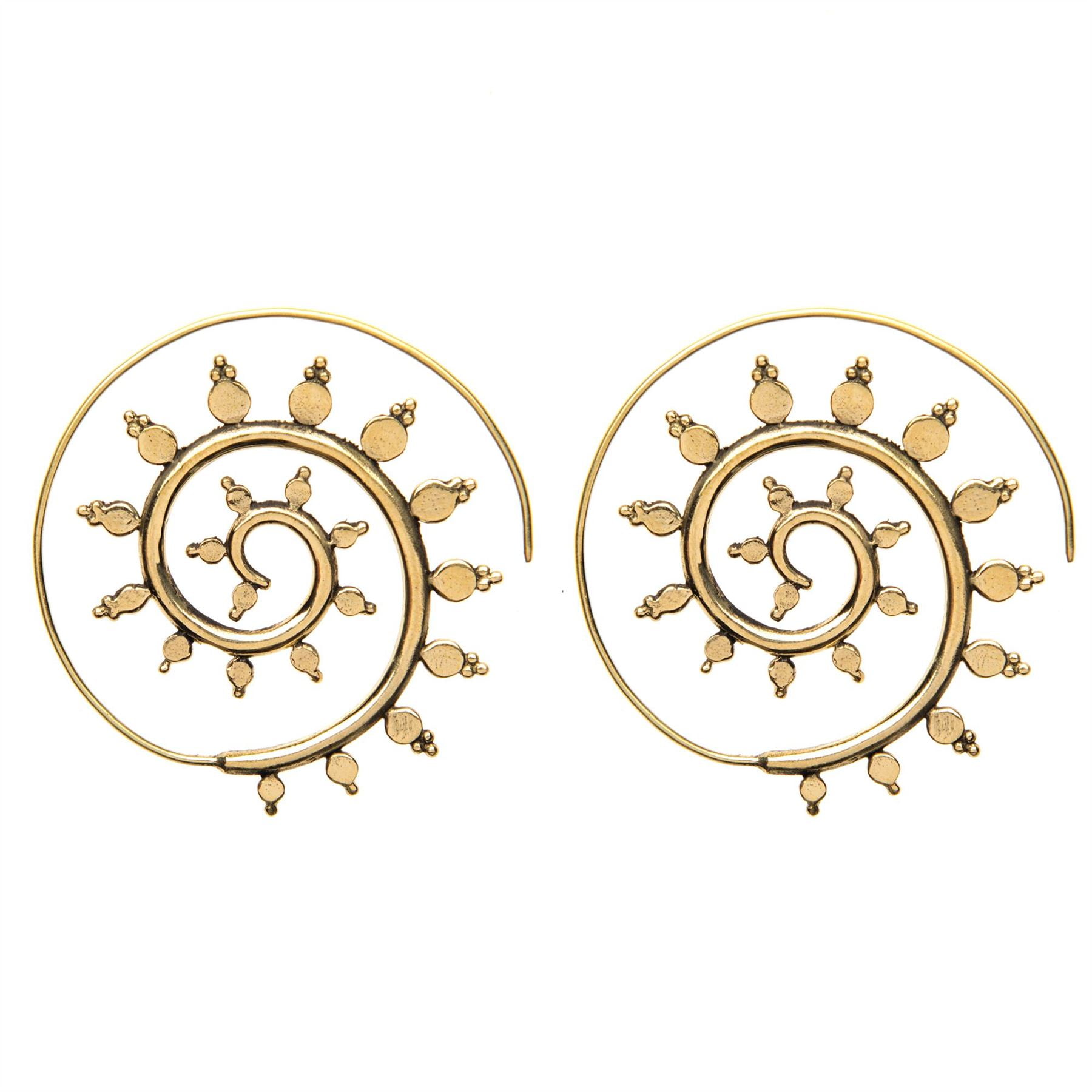 81stgeneration Grandes Boucles D'Oreilles Spirales En Bois Faites