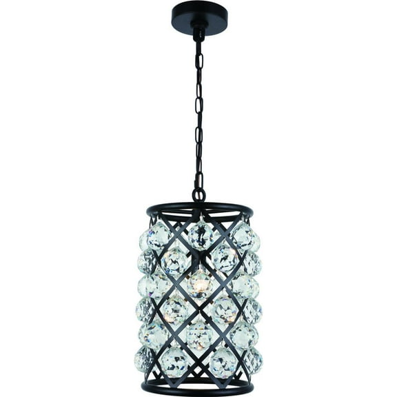 Madison Matte Black Pendant Light with Royal-Cut Crystals