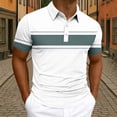 thumbnail image 2 of Klisyaur Color Block Blouses for Mens Short Sleeve Golf Collared Casual Fashion Lightweight Clothes Outfit, 2 of 5