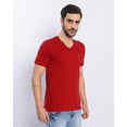 thumbnail image 3 of BERRYBLUES Solid Men V Neck Red T-Shirt, 3 of 5
