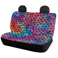 thumbnail image 1 of Uourmeti Colorful Heart-Shaped Paw Print Pattern Car Accessories Set Stretchy Car Seat Covers, Comfortable Driving Compatible with Cars Truck, 1 of 4