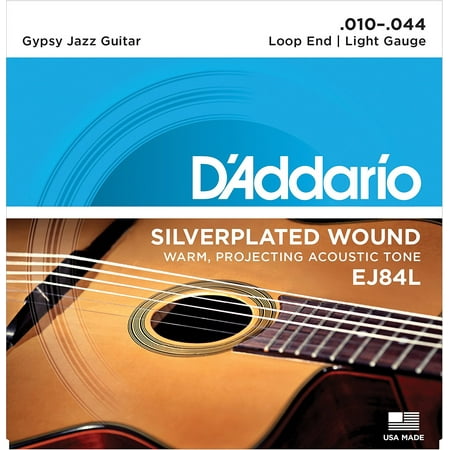 Guitar Loop EJ84L Gypsy Jazz Acoustic Guitar Strings, Loop End, Light, 10-44, Designed and gauged for
