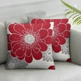 thumbnail image 2 of Nawypu  Throw Pillow Cases Pack of 2 Cozy Fleece Blooming Dahlia Floral Flowers Decorative Cushion Covers for Couch Bed Sofa Farmhouse Decoration 2pcs Burgundy Grey, 2 of 6
