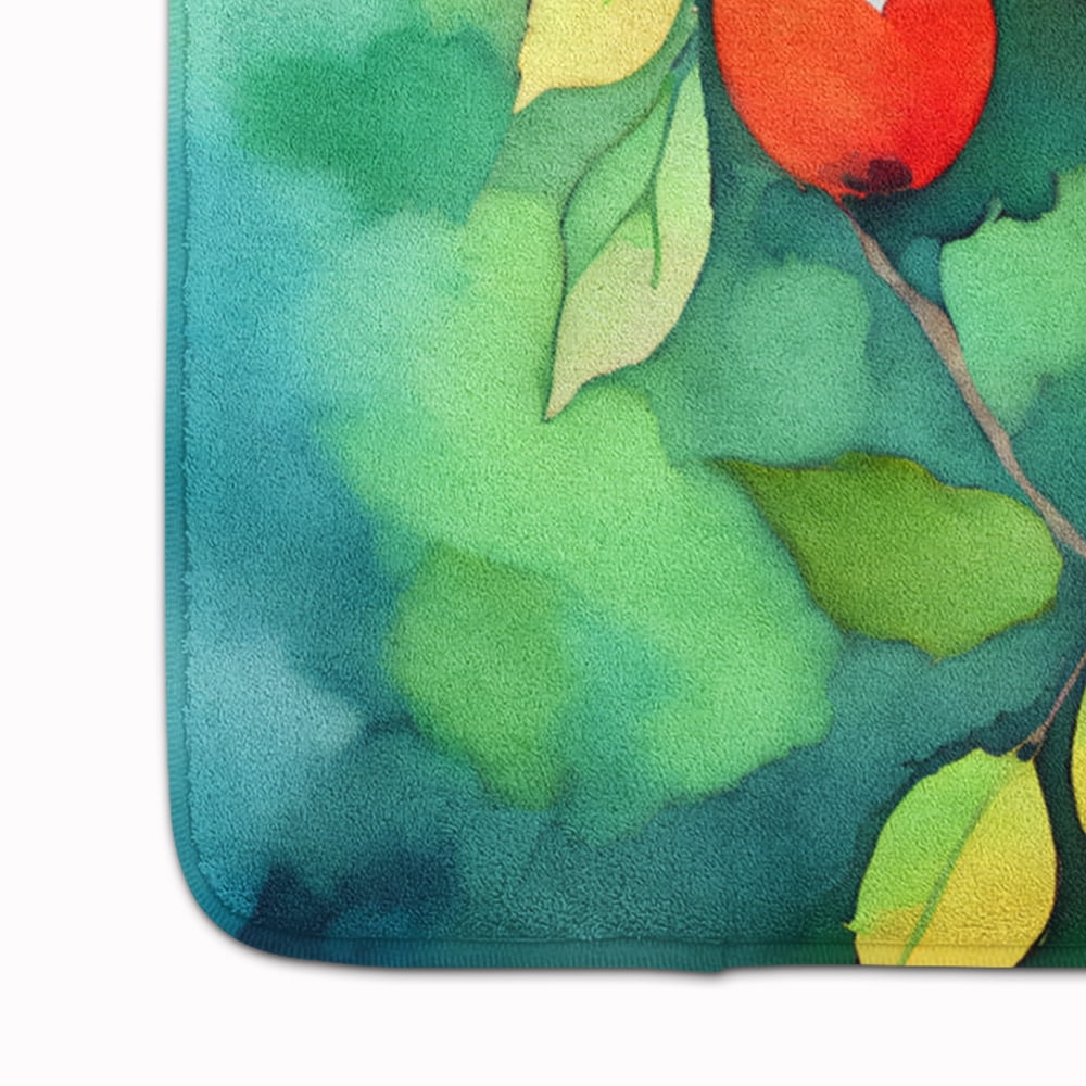 Carolines Treasures DAC1677RUG 19 x 27 in. Unisex Missouri Hawthorns in Watercolor Memory Foam Kitchen Mat