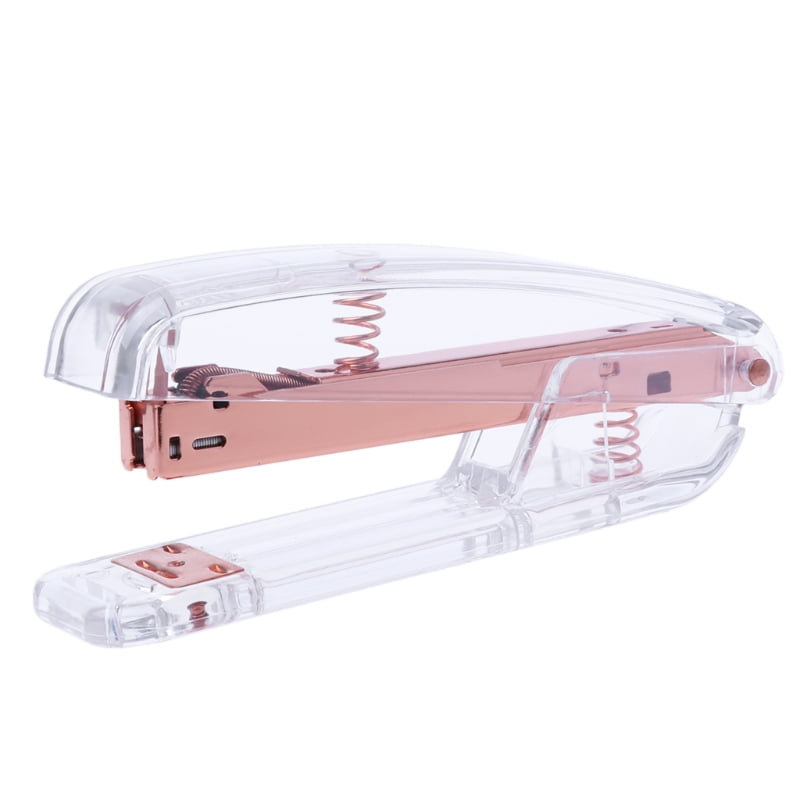 HeroNeo Fashion Rose Gold Stapler Acrylic Metal 24/6 26/6 Practical Manual Staplers Tool