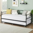 thumbnail image 7 of Metal Daybed with Trundle,Metal Sofa Bed with Pull-Out Trundle, Twin Trundle Bed Frame with Lockable Casters, Daybed for Living Room, Bedroom, Heavy Duty Metal Slats, 7 of 7