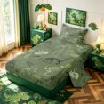 thumbnail image 2 of meiyoeat Green Skeleton Dinosaur Twin Sheets for Boys, Camouflage Bone Bedding, Olive, 3pcs, 1 Flat Sheet, 1 Fitted Sheet and 1 Pillowcase, 2 of 6