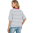 thumbnail image 5 of Cueply Tops for Women Summer Short Sleeve T Shirts Striped Design Fashion Crewneck Casual Loose Basic Tee Shirts, 5 of 9