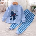 thumbnail image 2 of TOWED22 Toddler Infant Baby Girl Boy Outfits Set 2pcs Long Sleeve Sweatshirt Tops Pocket Pants Cartoon Graphic Print Clothes Clothing(Sky Blue,3-4 Y), 2 of 4