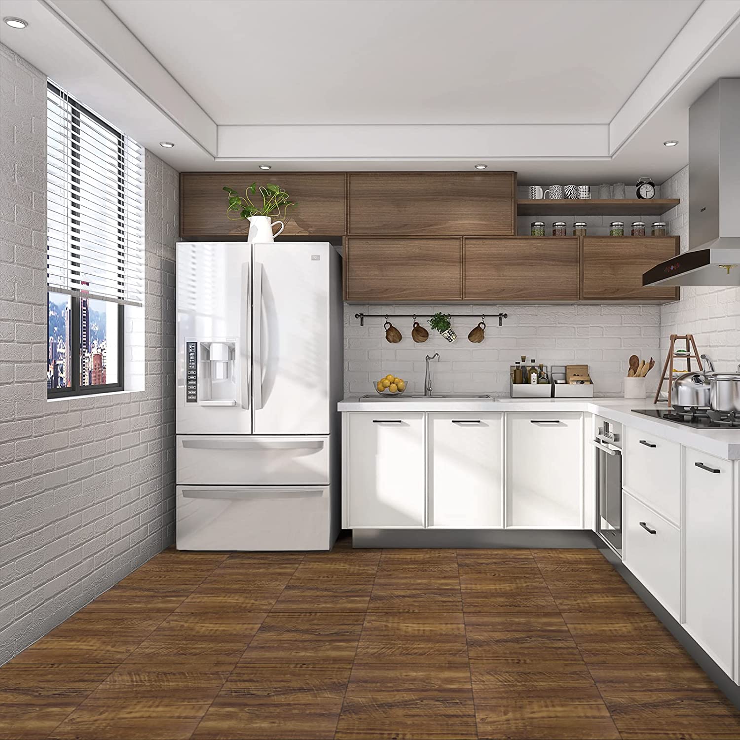 Abyssaly 12" X 12" 10 pcs/Pack Peel and Stick Floor Tile Vinyl Flooring