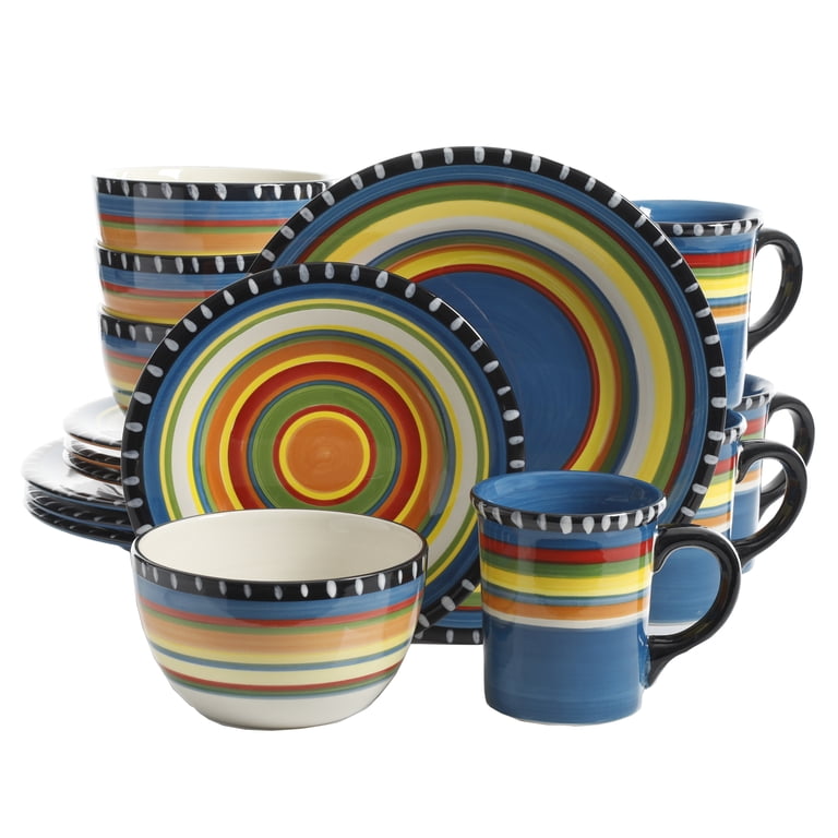 Gibson Home Pueblo Springs Handpainted 16-Piece Dinnerware Set