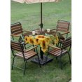 thumbnail image 4 of Outdoor Tablecloth with Umbrella Hole for Patio/Picnic/Party/Camping, Sunflower Waterproof Table Cloth Square Cover Washable, Summer Botanical Yellow Floral Brown Wooden (60"x 60"), 4 of 8