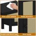 thumbnail image 6 of 2-Tier Nightstand with Woven Rattan Door, Bamboo Floor Cabinet for Bedroom, Kitchen, Living Room, Hallway – Slim Design Accent Furniture, Freestanding Space Saving Storage Organizer, 6 of 7